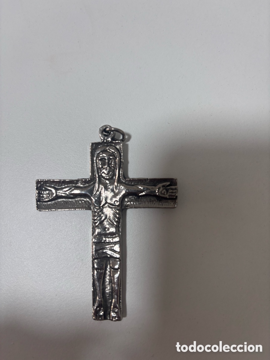 Antig&uuml;edades: Cruz plateada con figuras religiosas - Foto 2