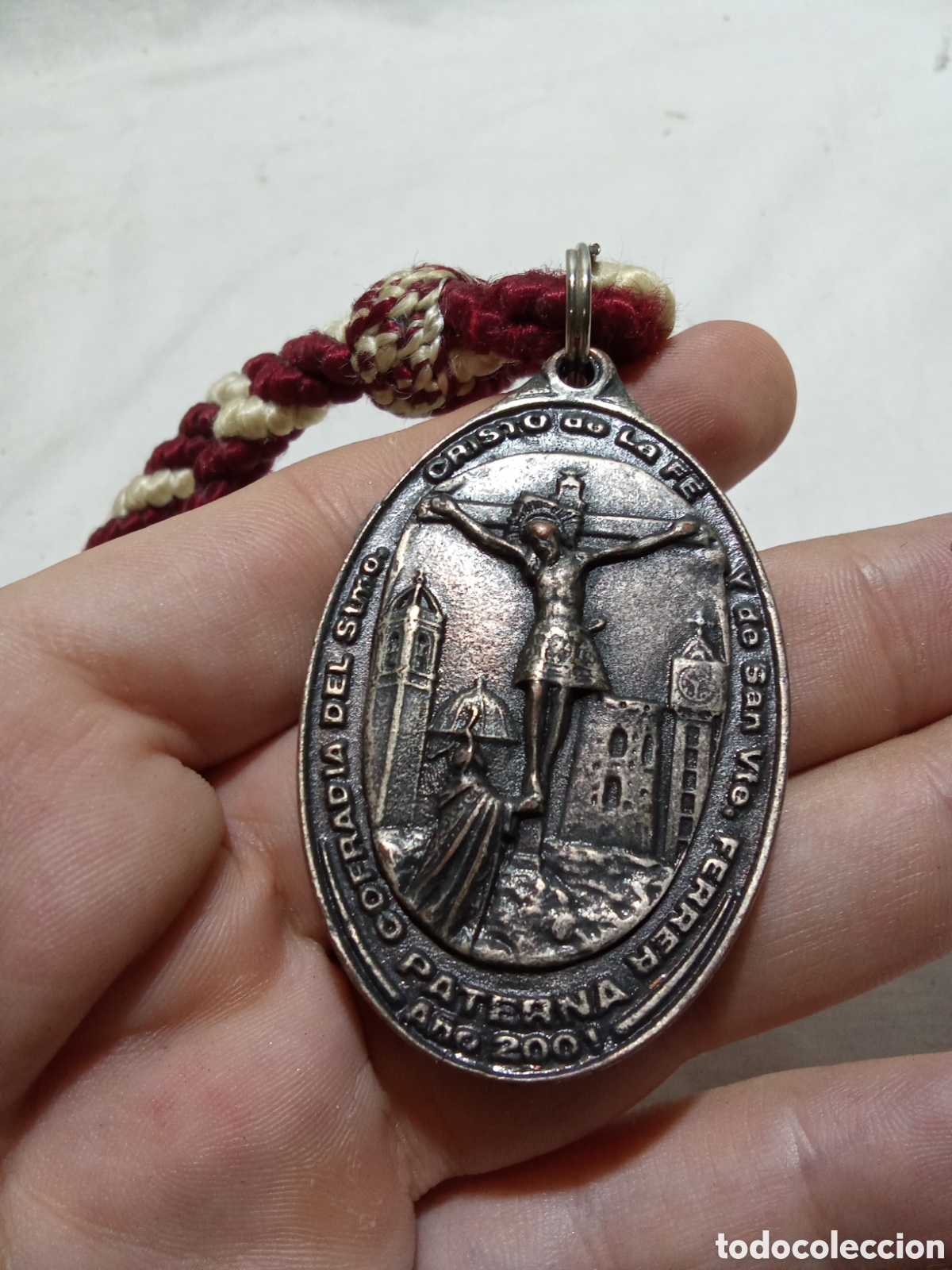 Antig&uuml;edades: BONITO MEDALL&Oacute;N CRISTO DE LA FE - Foto 2