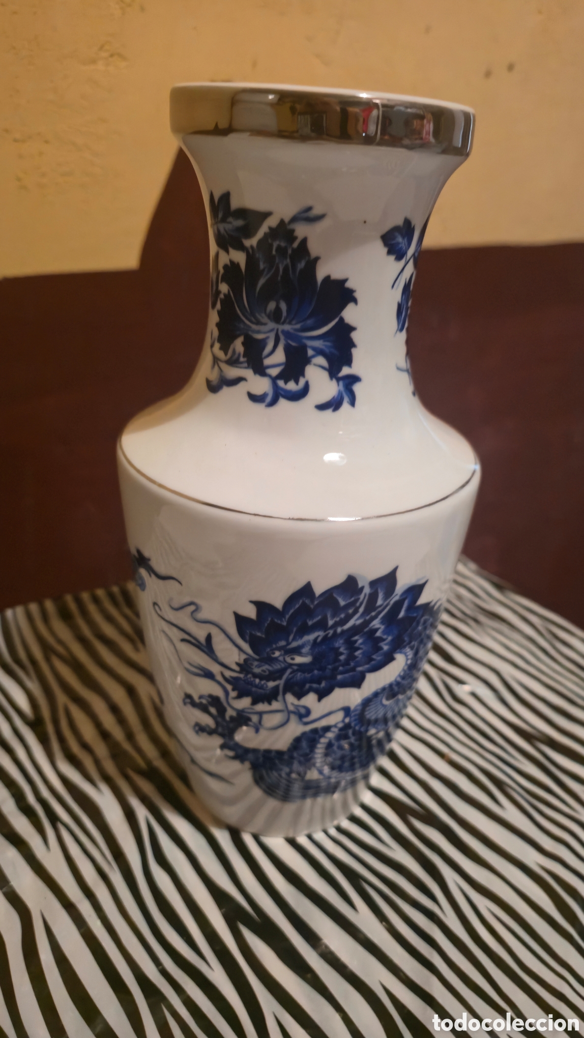 Antig&uuml;edades: Jarron chino azul y blanco - Foto 4