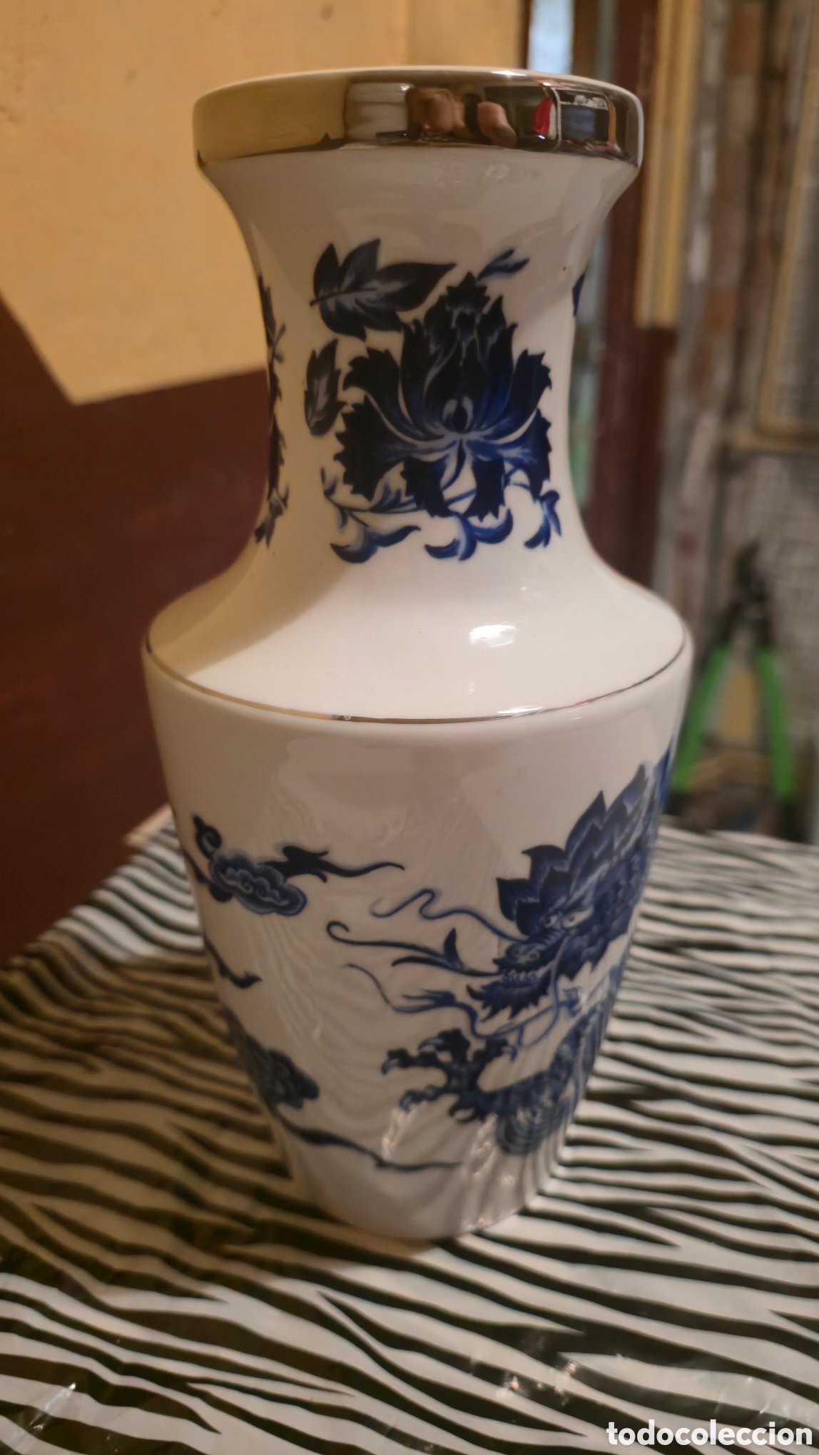 Antig&uuml;edades: Jarron chino azul y blanco - Foto 5