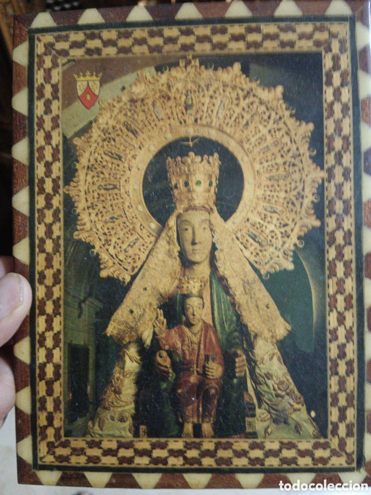 Antig&uuml;edades: Antiguo lote religioso con cuadro - Foto 2