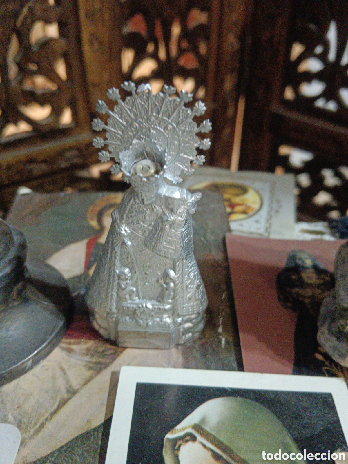 Antig&uuml;edades: Antiguo lote religioso con cuadro - Foto 5