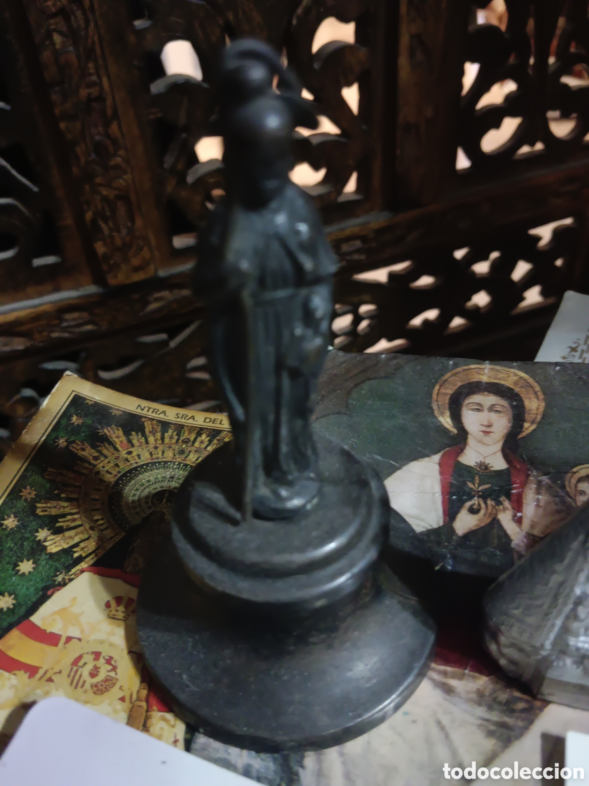 Antig&uuml;edades: Antiguo lote religioso con cuadro - Foto 6