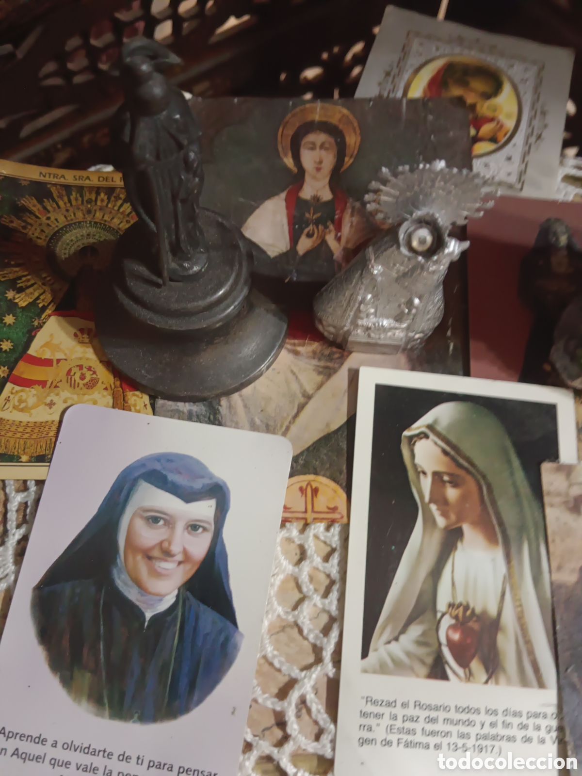 Antig&uuml;edades: Antiguo lote religioso con cuadro - Foto 7