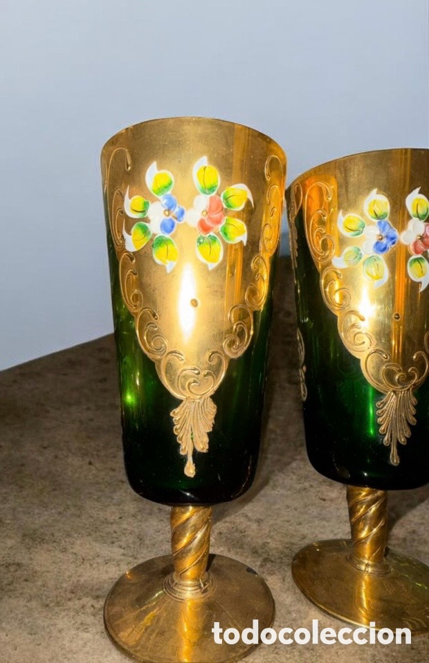 Antig&uuml;edades: 6 copas de cristal Murano vintage