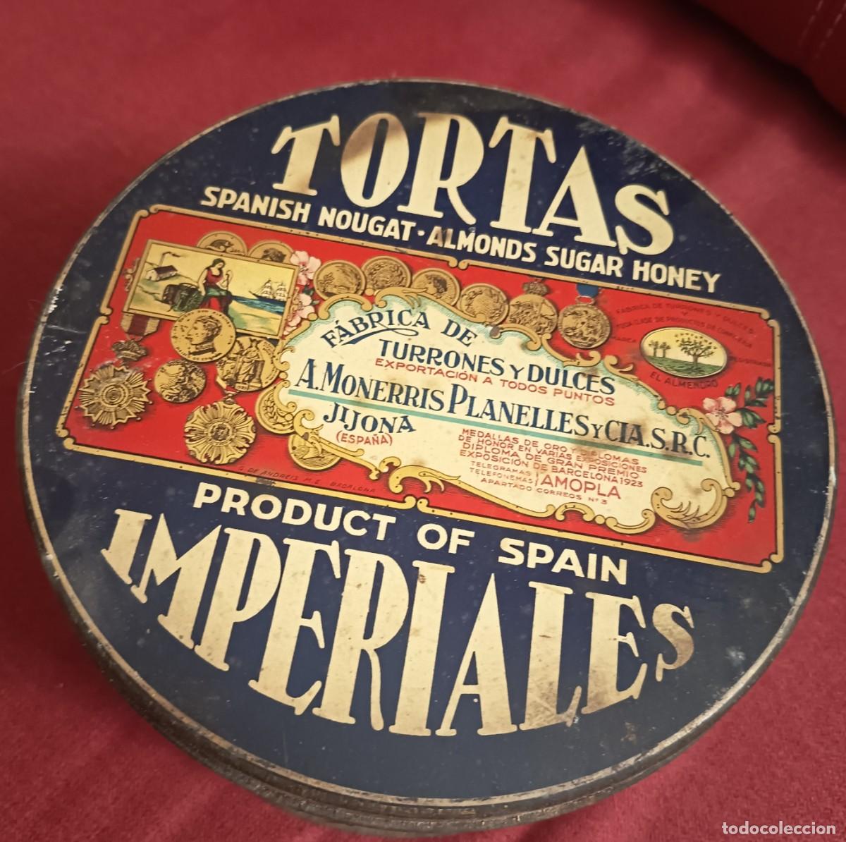 Antig&uuml;edades: CAJA ANTIGUA DE TORTAS MEZCLA , DE MONERRIS PLANELLES , JIJONA
