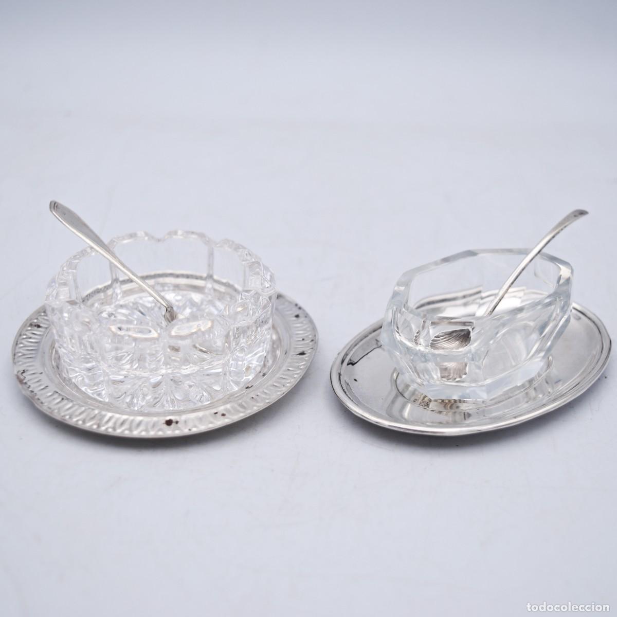 Antig&uuml;edades: Saleros de mesa de plata y cristal - Foto 15