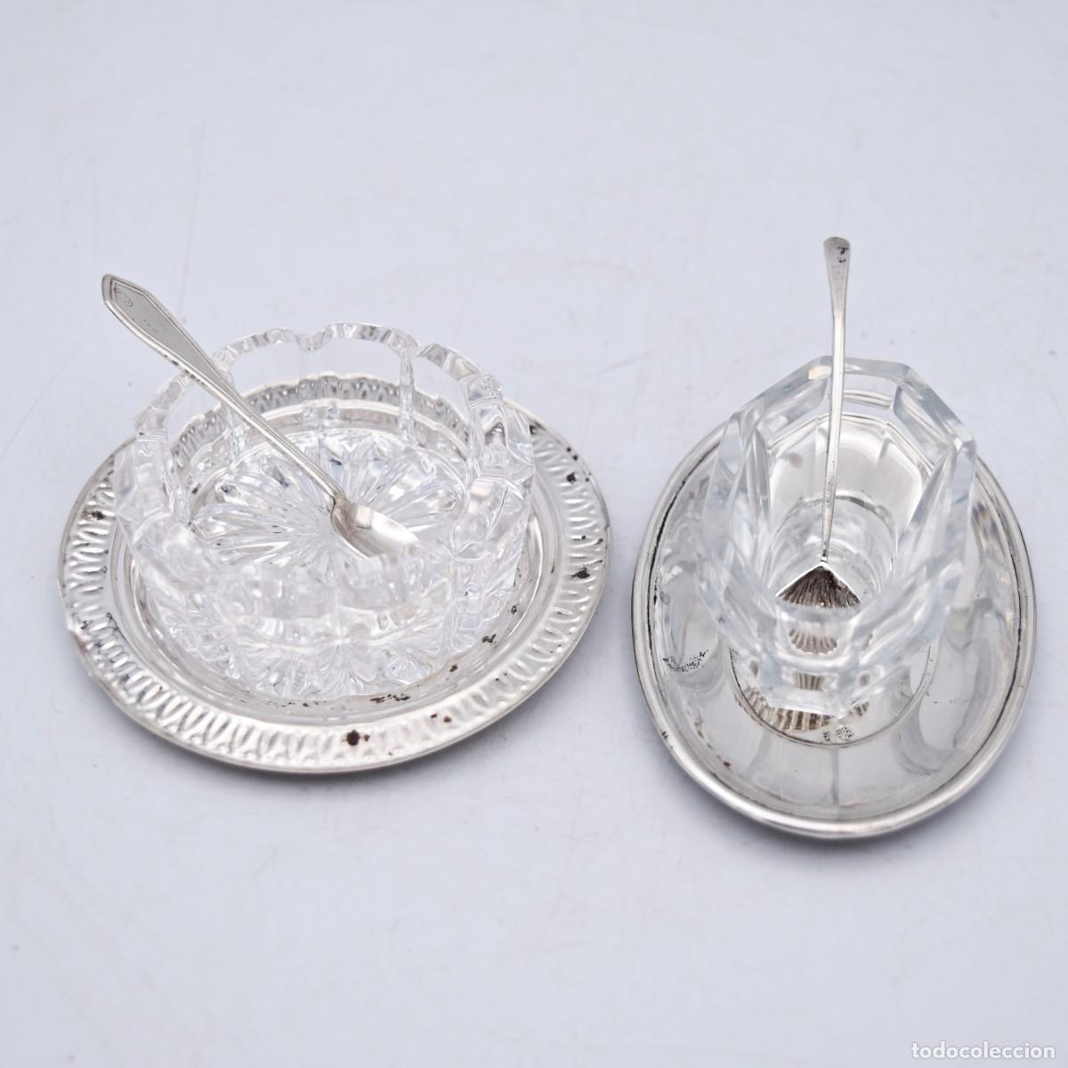 Antig&uuml;edades: Saleros de mesa de plata y cristal - Foto 16