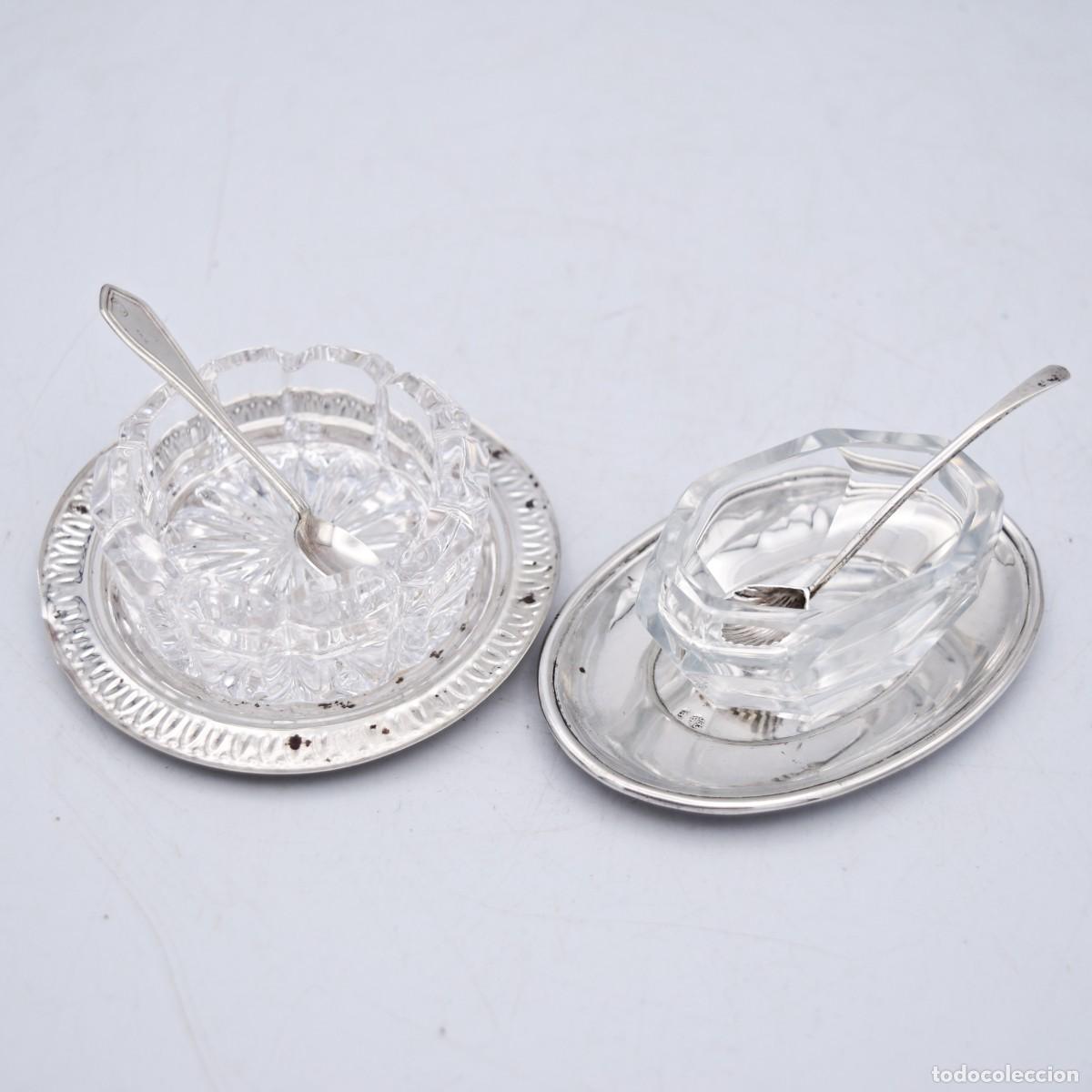 Antig&uuml;edades: Saleros de mesa de plata y cristal - Foto 17