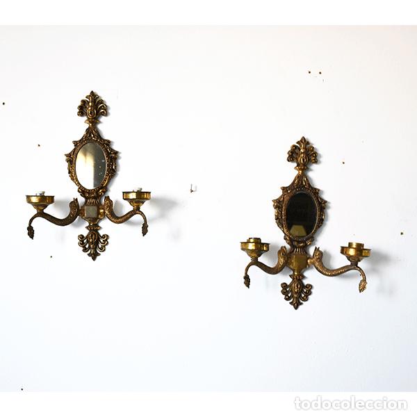 Antiguidades: Pareja de apliques con 2 luces