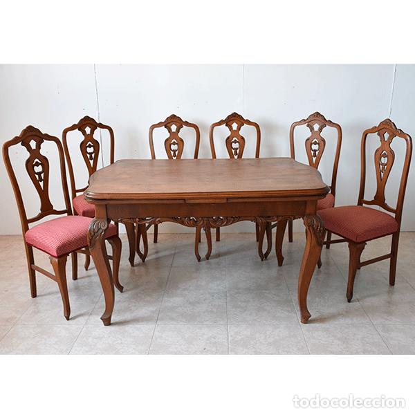 Antig&uuml;edades: Conjunto comedor Isabelino con mesa extensible - Foto 11