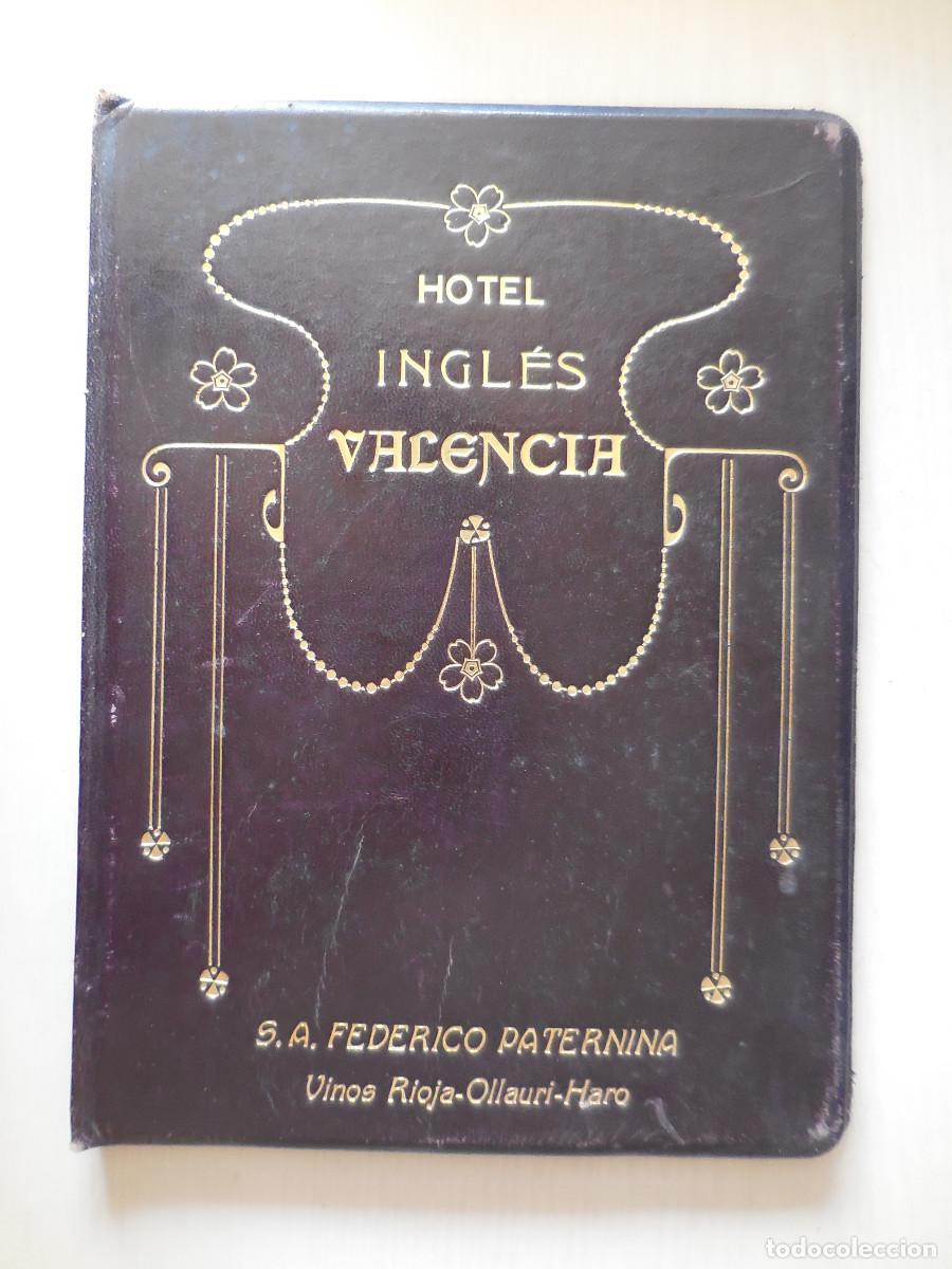 Antig&uuml;edades: HOTEL INGLES VALENCIA. TAPAS. CARTA DE VINOS. PIEL. LETRAS EN ORO. PRINC. SIGLO XX. ORIGINAL&iexcl;&iexcl;&iexcl;