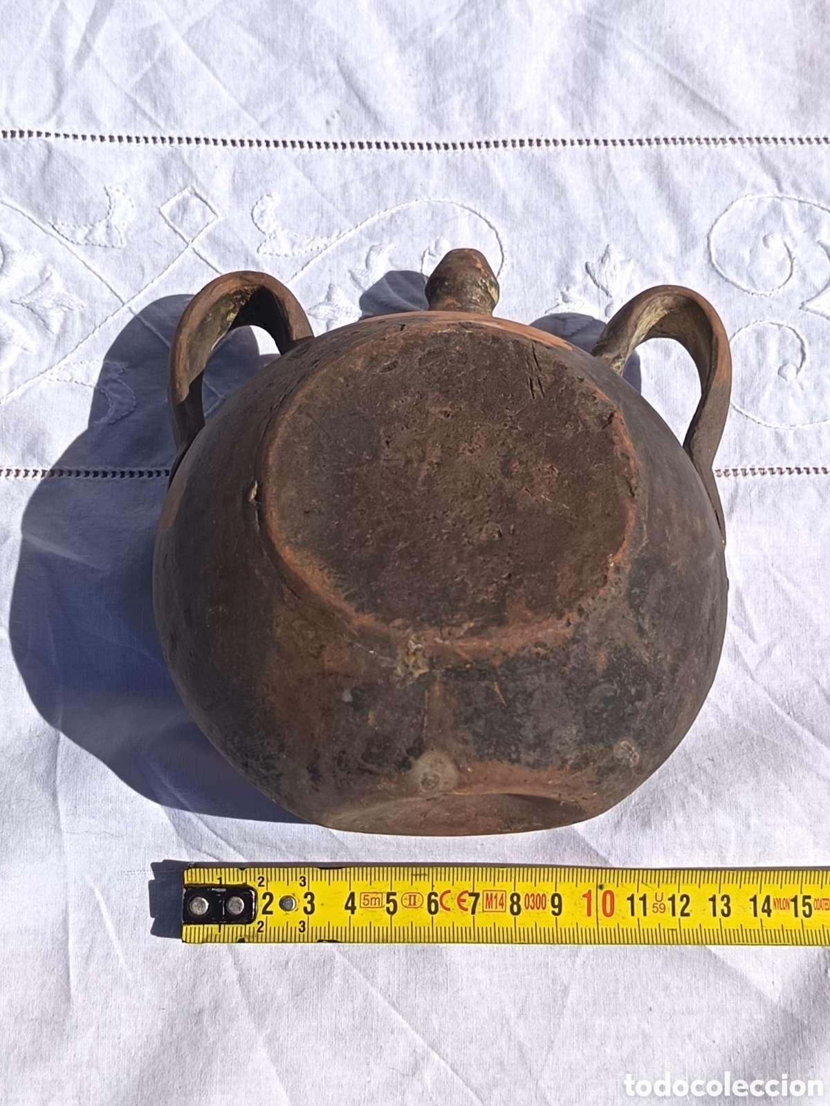 Antig&uuml;edades: Cantimplora de barro y de carro , antigua pieza excepcional y etnogr&aacute;fica, pieza excepcional