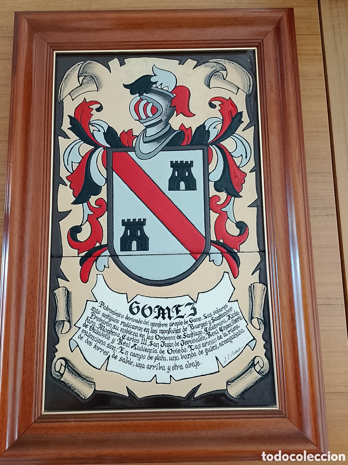 Antiguidades: 2 CUADROS ESCUDOS HERALDICOS DE LOS APELLIDOS SANCHEZ Y GOMEZ GRAN TAMA&Ntilde;O 60X40 CADA UNO VER IMAGE