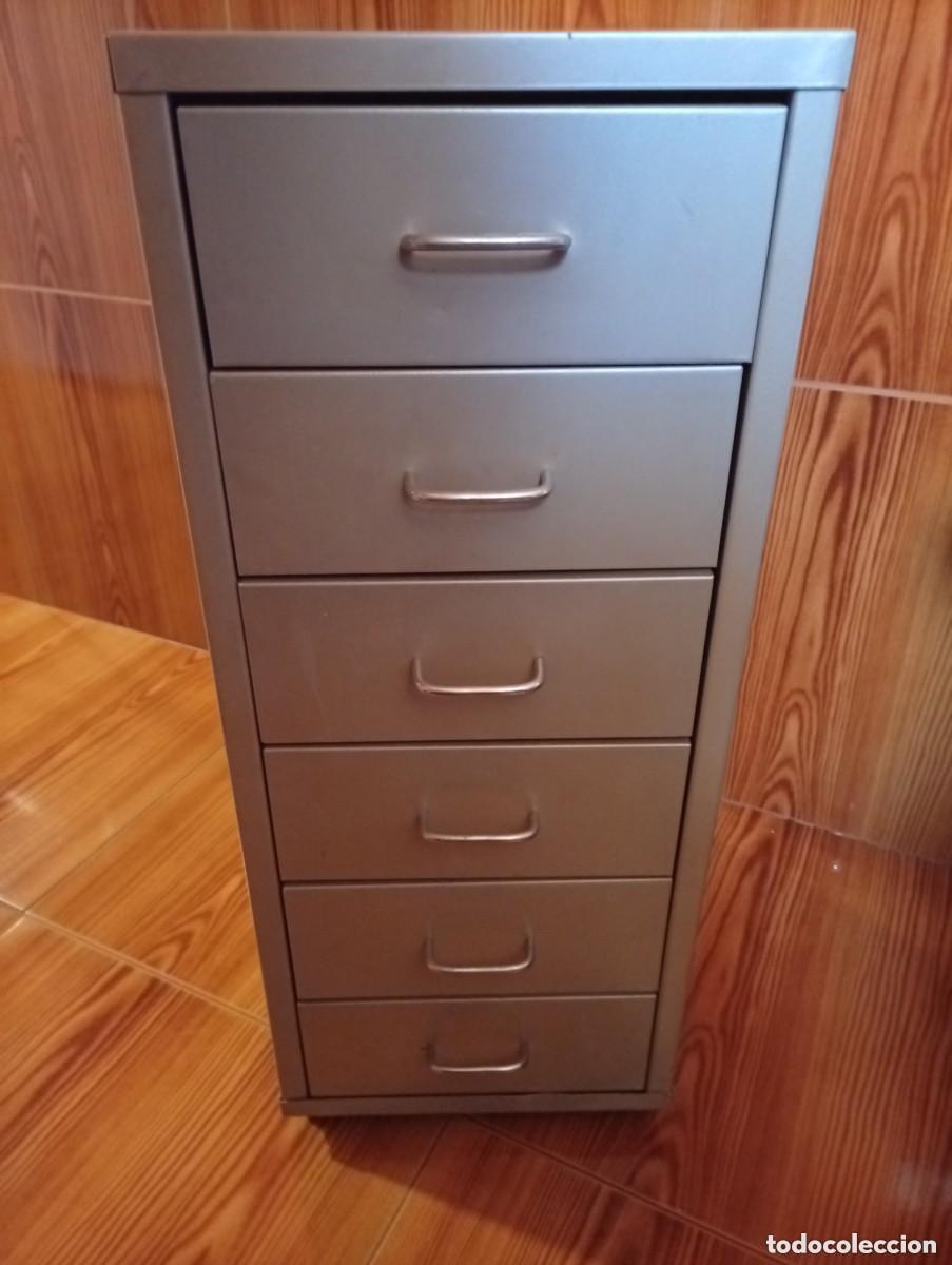 Antig&uuml;edades: archivador metalico con seis cajones