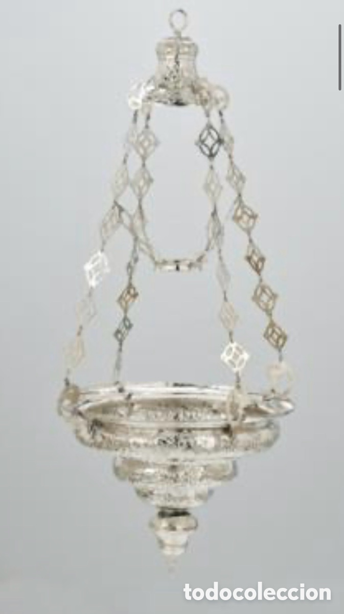 Antig&uuml;edades: &iexcl;L&Aacute;MPARA VOTIVA PLATA C&Oacute;RDOBA S. XVIII - MANUEL REPISO - 85 CM - MARCAS REPIS / EEMA!