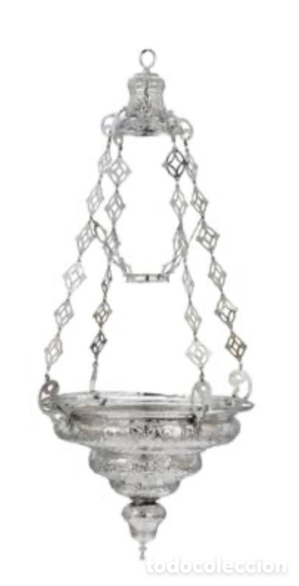 Antig&uuml;edades: &iexcl;L&Aacute;MPARA VOTIVA PLATA C&Oacute;RDOBA S. XVIII - MANUEL REPISO - 85 CM - MARCAS REPIS / EEMA!