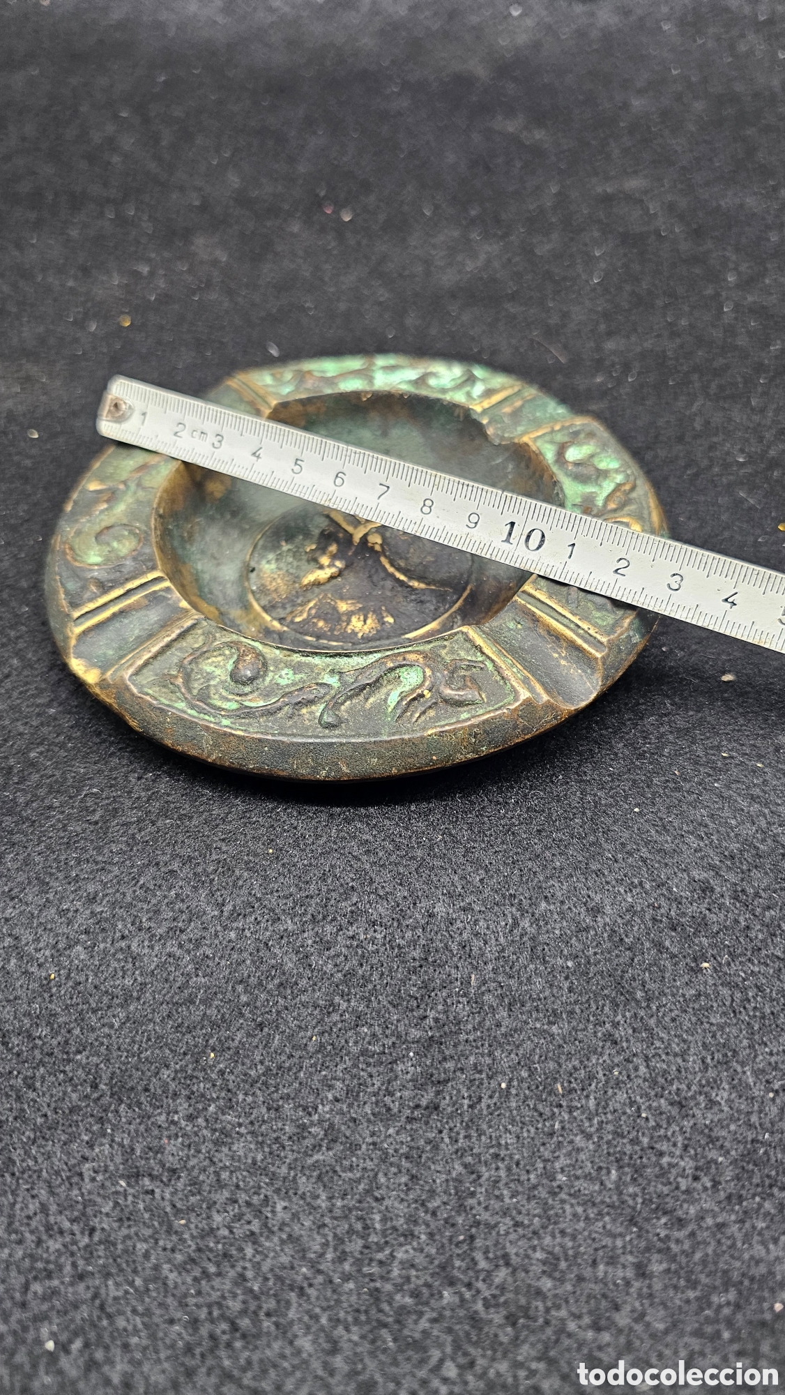 Antig&uuml;edades: Antiguo cenicero de bronce fundido estilo brutalista - Foto 8