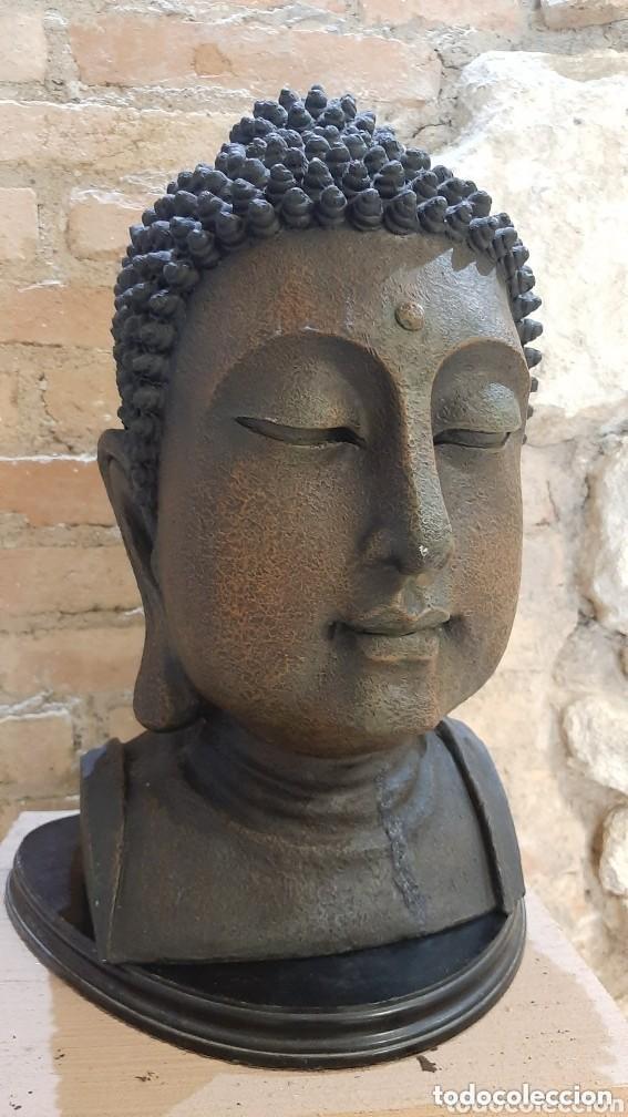 Antig&uuml;edades: GRAN CABEZA DE BUDA TALLADA EN RESINA