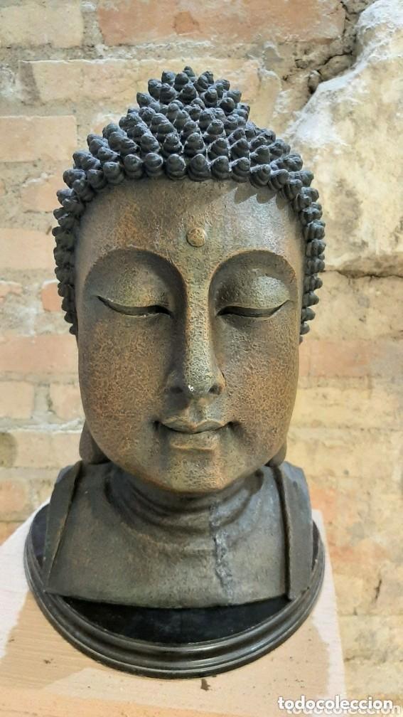 Antig&uuml;edades: GRAN CABEZA DE BUDA TALLADA EN RESINA - Foto 3