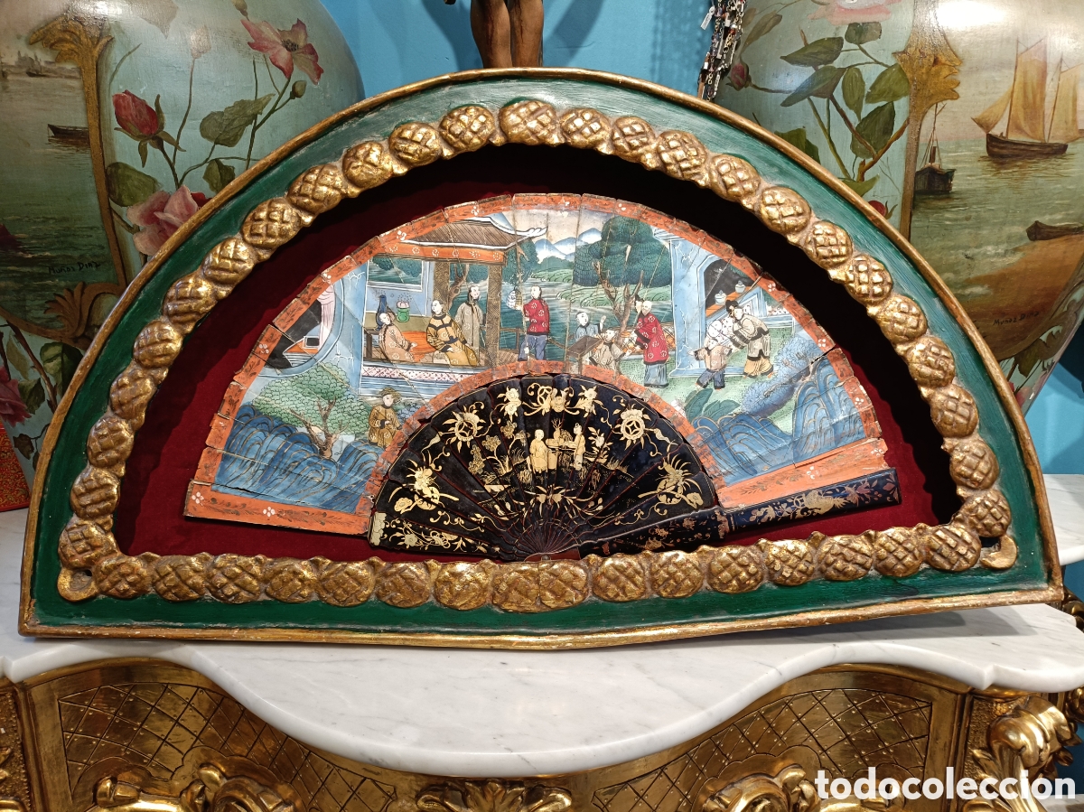 Antig&uuml;edades: ANTIGUO ABANICO CHINO DE LAS MIL CARAS SIGLO XIX