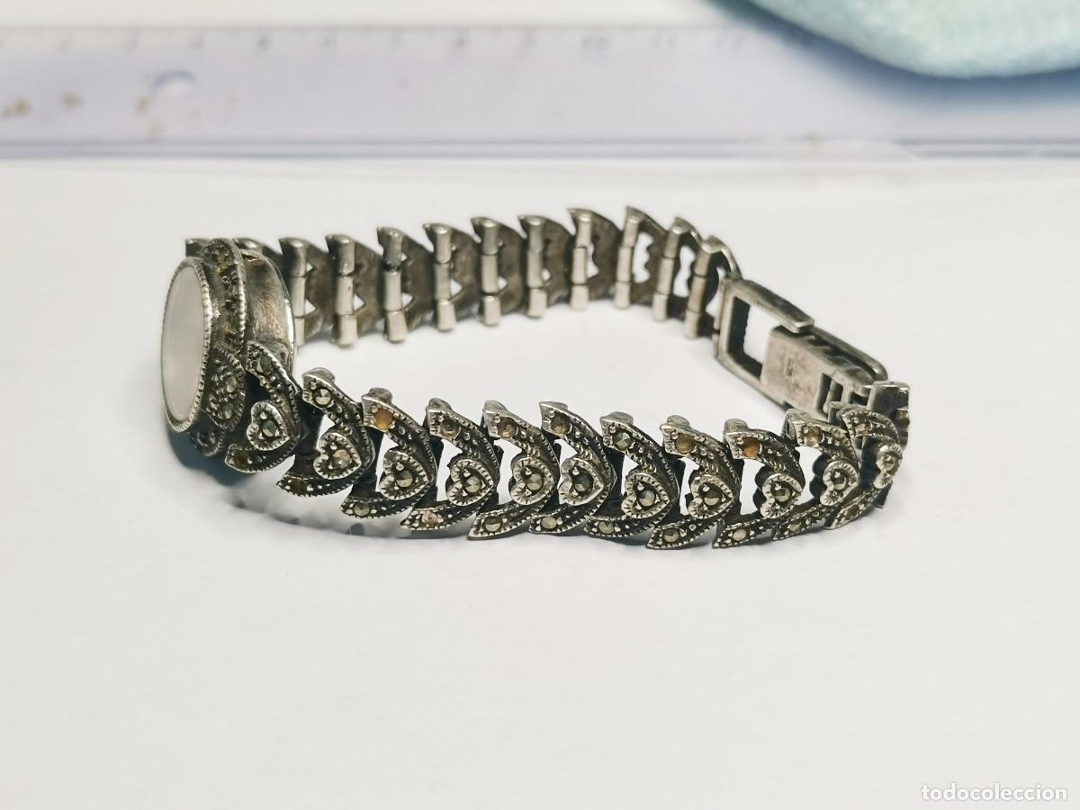 Antig&uuml;edades: Reloj de Pulsera Joya en Plata de Ley 925 y Marquesitas - 41,31 g -