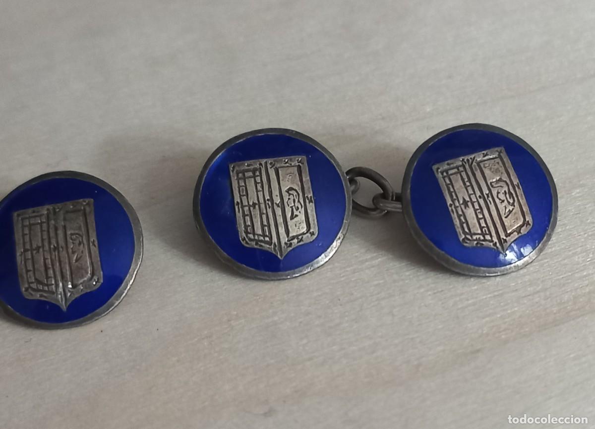 Antig&uuml;edades: GEMELOS POSIBLE PLATA Y ESMALTE - Foto 2