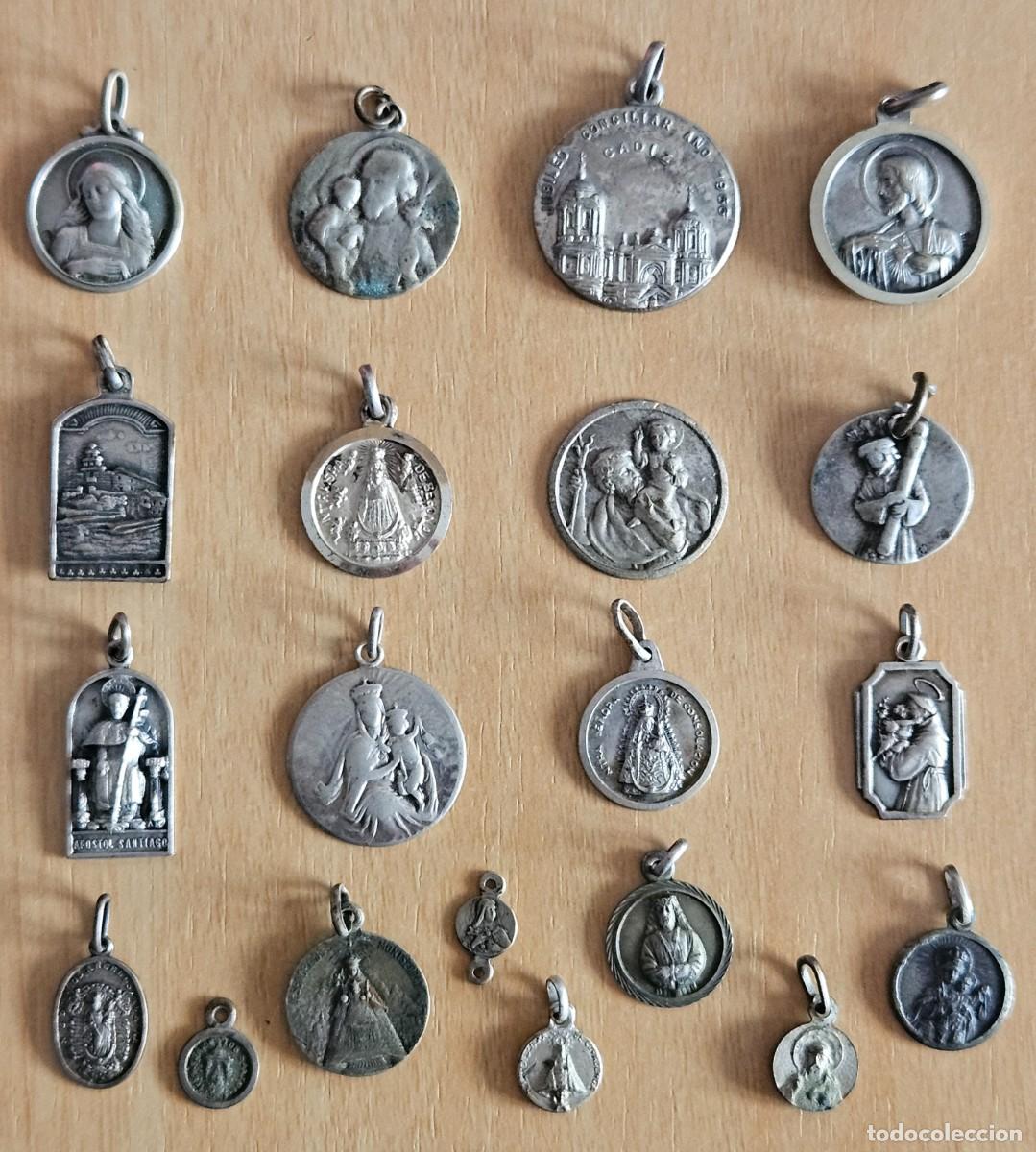 Antig&uuml;edades: LOTE RELIGIOSO - 20 PIEZAS EN PLATA - (por definir) - Peso 42,50g. +-