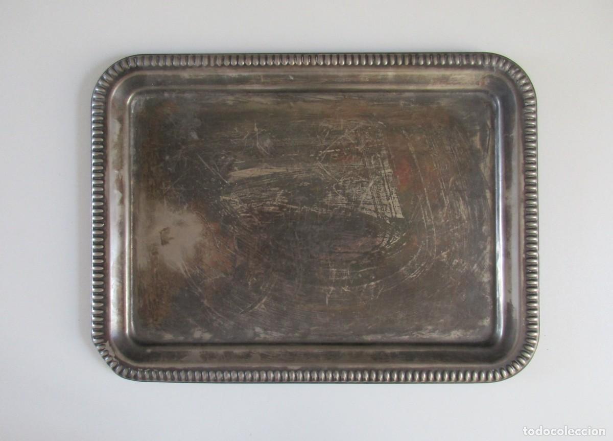 Antig&uuml;edades: BANDEJA MET&Aacute;LICA ESTILPLAT GRANDE - 40 X 29.5 CM