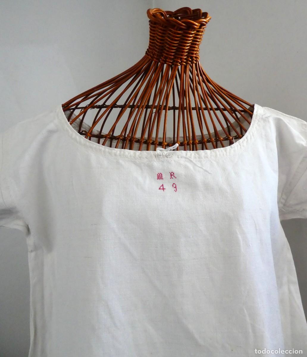 Antig&uuml;edades: ANTIGUA CAMISA - CAMIS&Oacute;N DE LINO...INICIALES M.R. 49 S.XIX