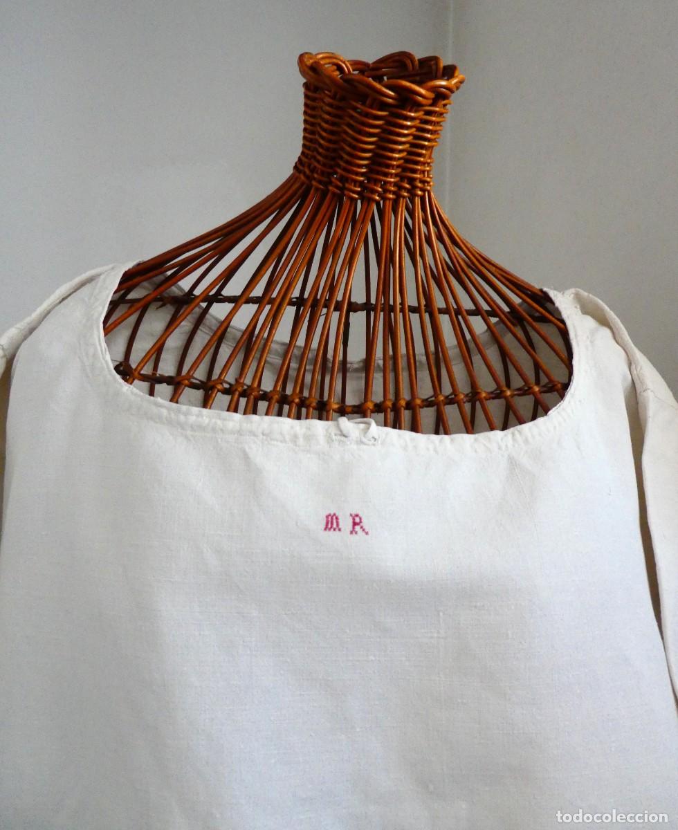 Antig&uuml;edades: ANTIGUA CAMISA - CAMIS&Oacute;N DE LINO...INICIALES M.R. S.XIX
