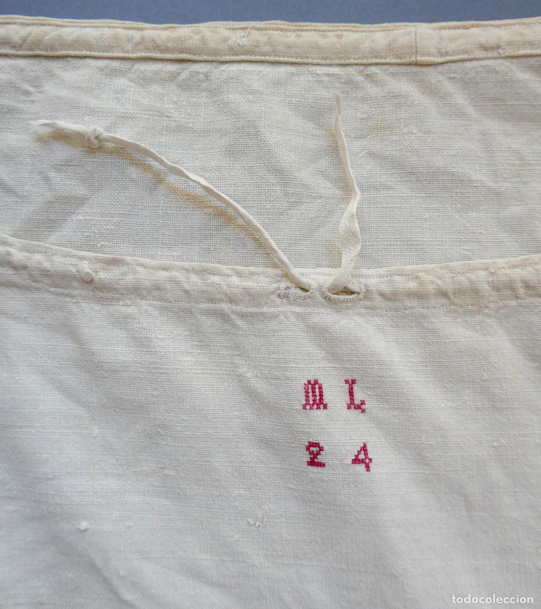 Antig&uuml;edades: ANTIGUA CAMISA - CAMIS&Oacute;N DE LINO...INICIALES M.L. 24 S.XIX