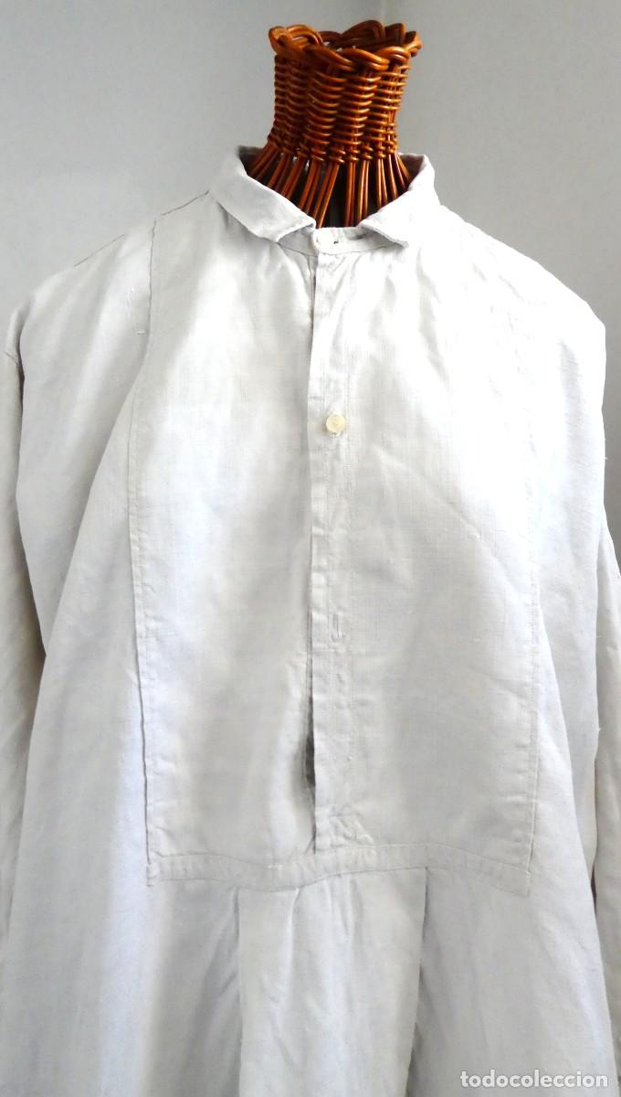 Antig&uuml;edades: ANTIGUA CAMISA DE LINO PARA CABALLERO CON PECHERA S.XIX