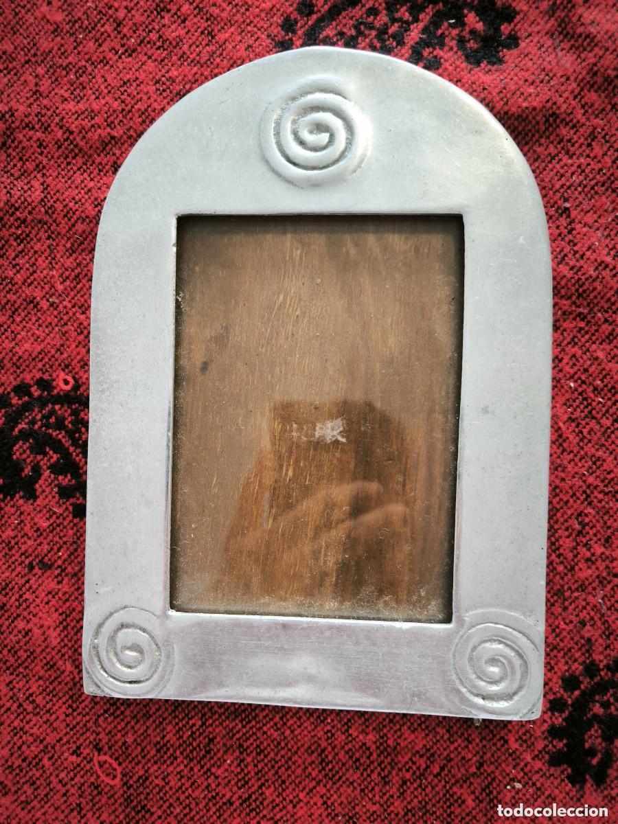 Oggetti Antichi: Marco Portafotos Sobremesa Metal Y Madera Dise&ntilde;o Espirales Vintage 23 Cm