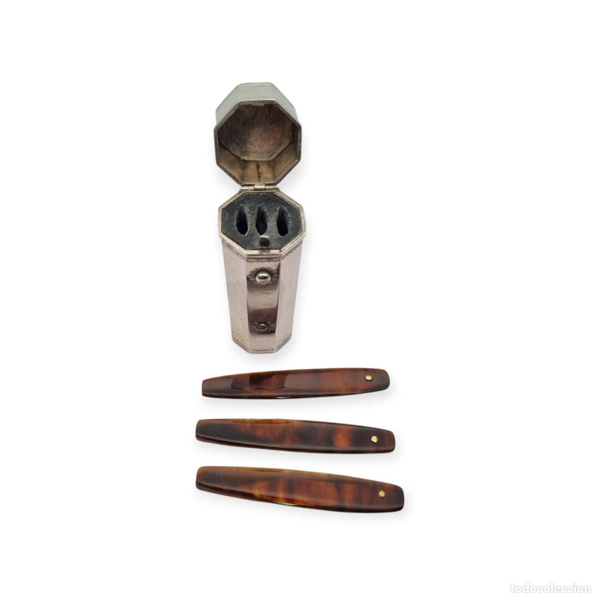 Antiques: Estuche georgiano de lancetas en plata con juego completo, instrumental m&eacute;dico de colecci&oacute;n, neocl&aacute;
