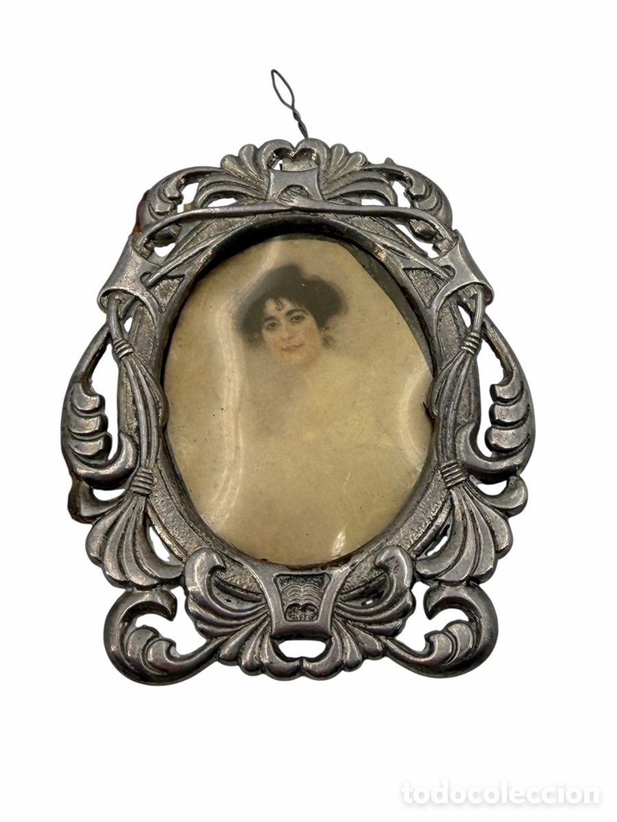 Antig&uuml;edades: antiguo M;arco con fotograf&iacute;a Art Nouveau