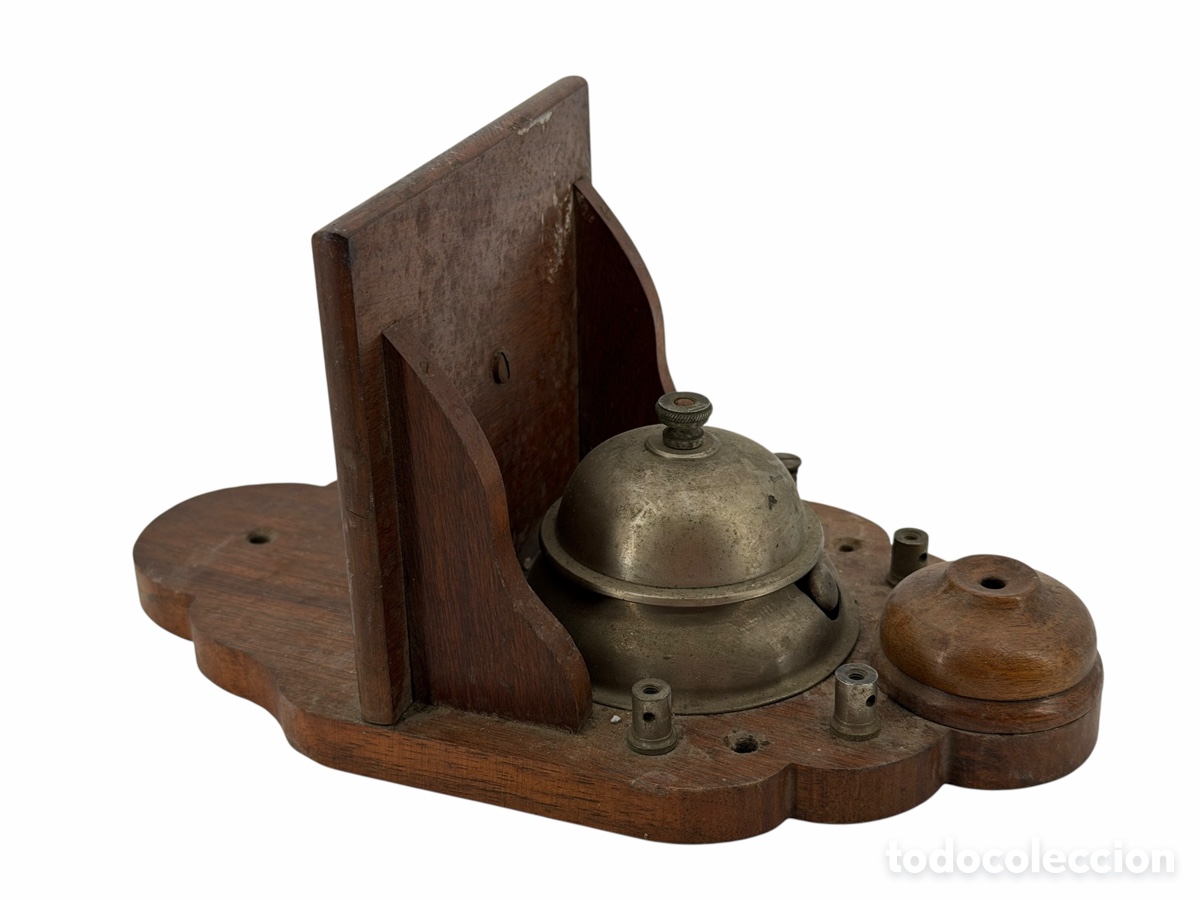 Antiques: Antiguo Timbre con Balda de Madera