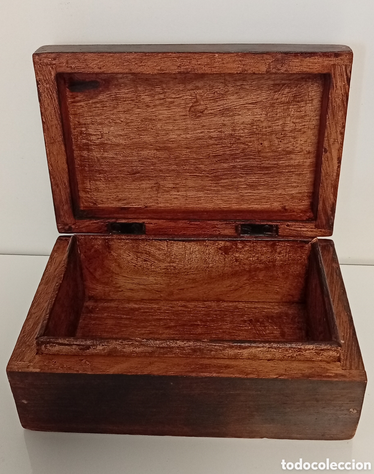 Antig&uuml;edades: .CAJA DE MADERA TALLADA ARTESANAL - Foto 3