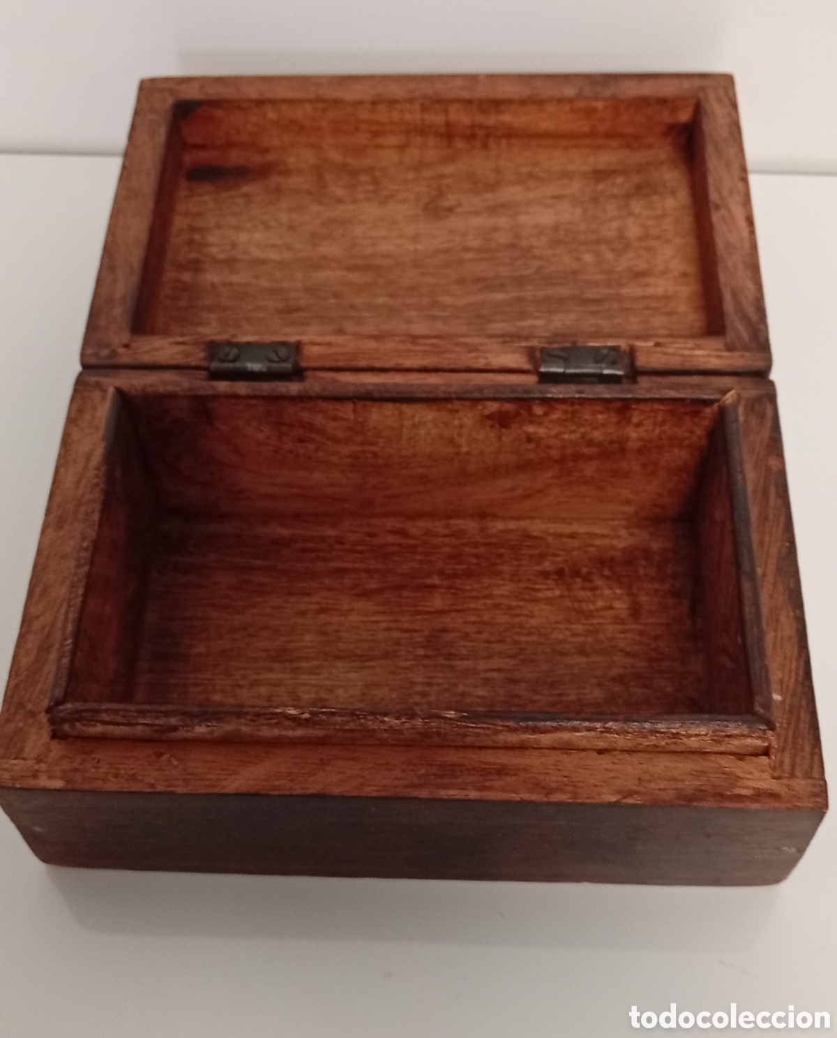 Antig&uuml;edades: .CAJA DE MADERA TALLADA ARTESANAL - Foto 4