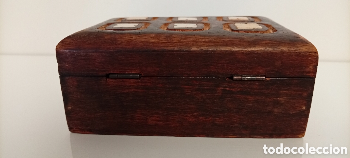 Antig&uuml;edades: .CAJA DE MADERA TALLADA ARTESANAL - Foto 6