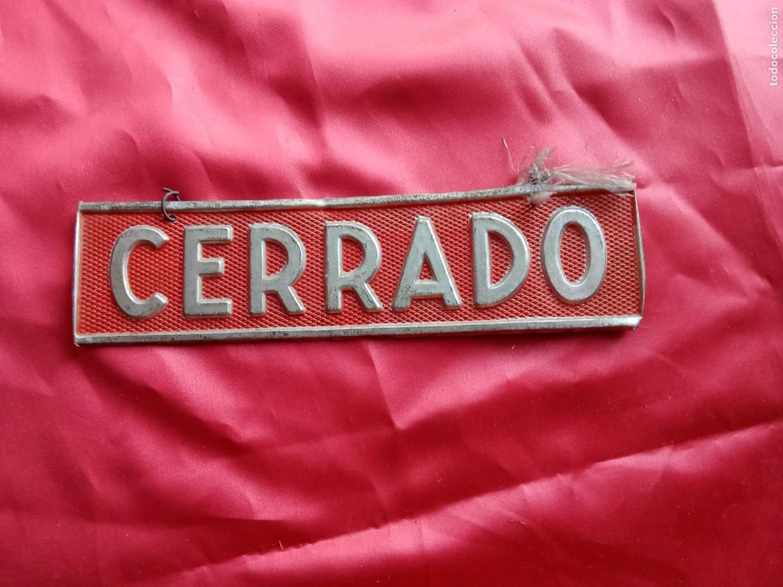 Antig&uuml;edades: Antiguo cartel de cerrado a&ntilde;os 50/60. Caja T&eacute;cnica