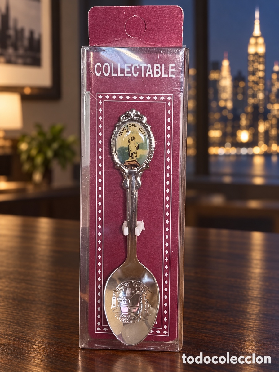 Antiquit&auml;ten: Cuchara de colecci&oacute;n Nueva York Estatua Libertad 13 cm