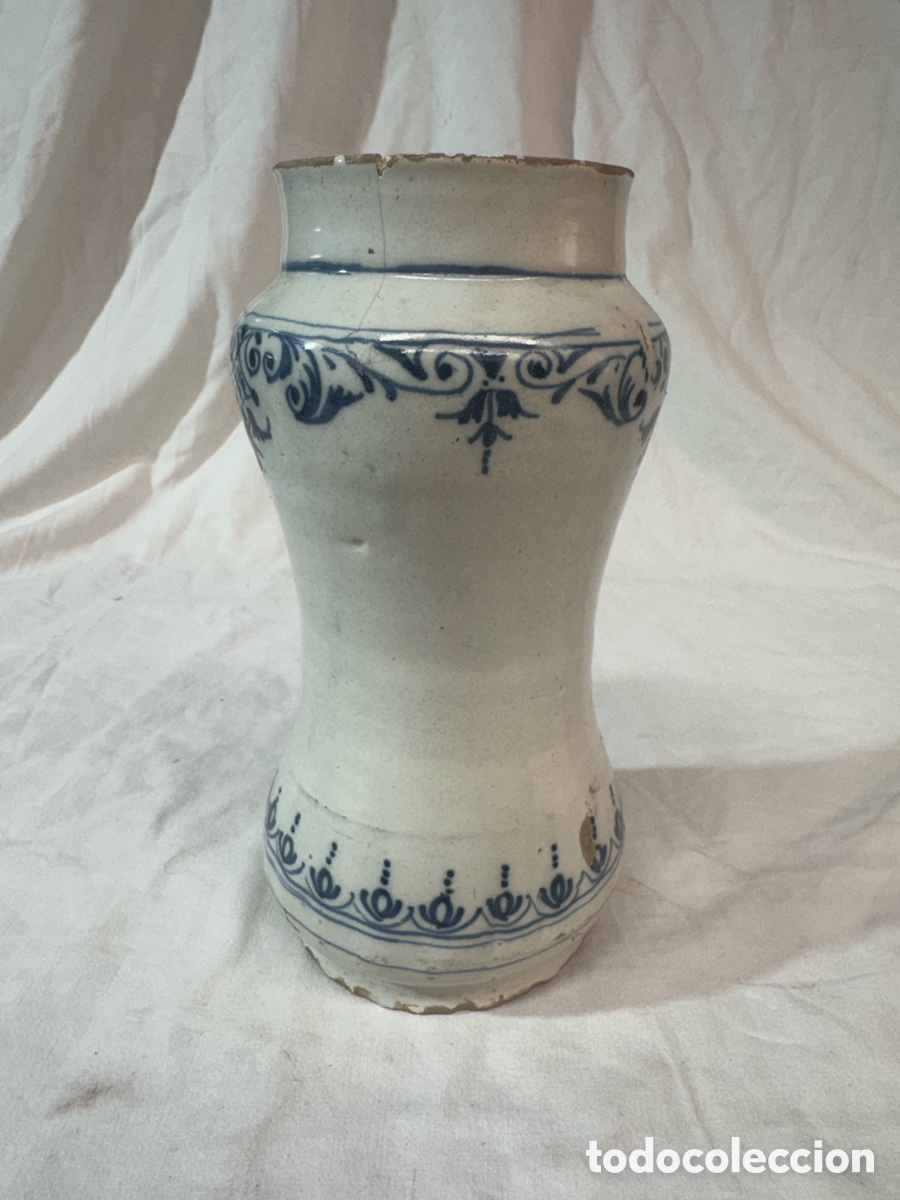 Antiquit&auml;ten: Albarelo en ceramica azul de Teruel s XVIII