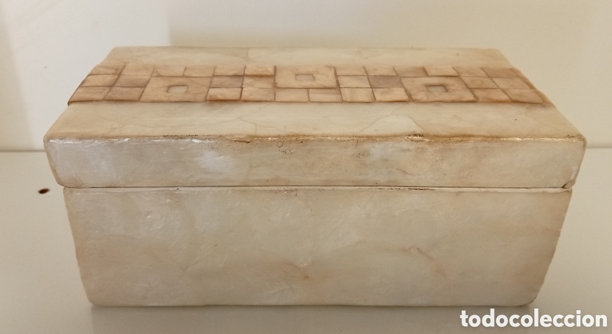 Antig&uuml;edades: .CAJAS DECORATIVAS RECTANGULAR REVESTIDAS DE NACAR - Foto 4