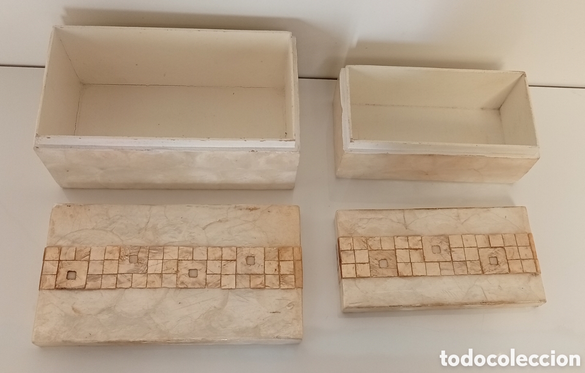 Antig&uuml;edades: .CAJAS DECORATIVAS RECTANGULAR REVESTIDAS DE NACAR - Foto 6