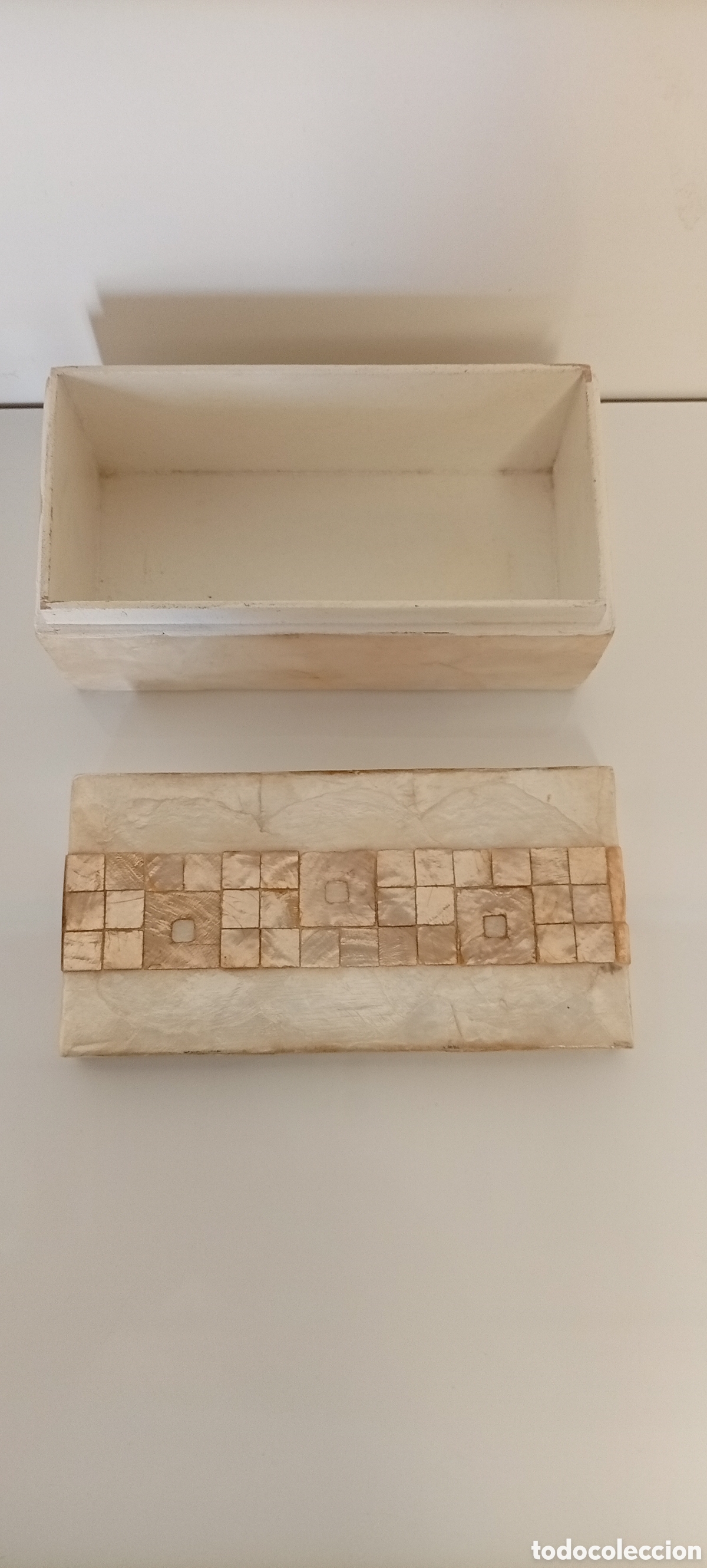 Antig&uuml;edades: .CAJAS DECORATIVAS RECTANGULAR REVESTIDAS DE NACAR - Foto 8