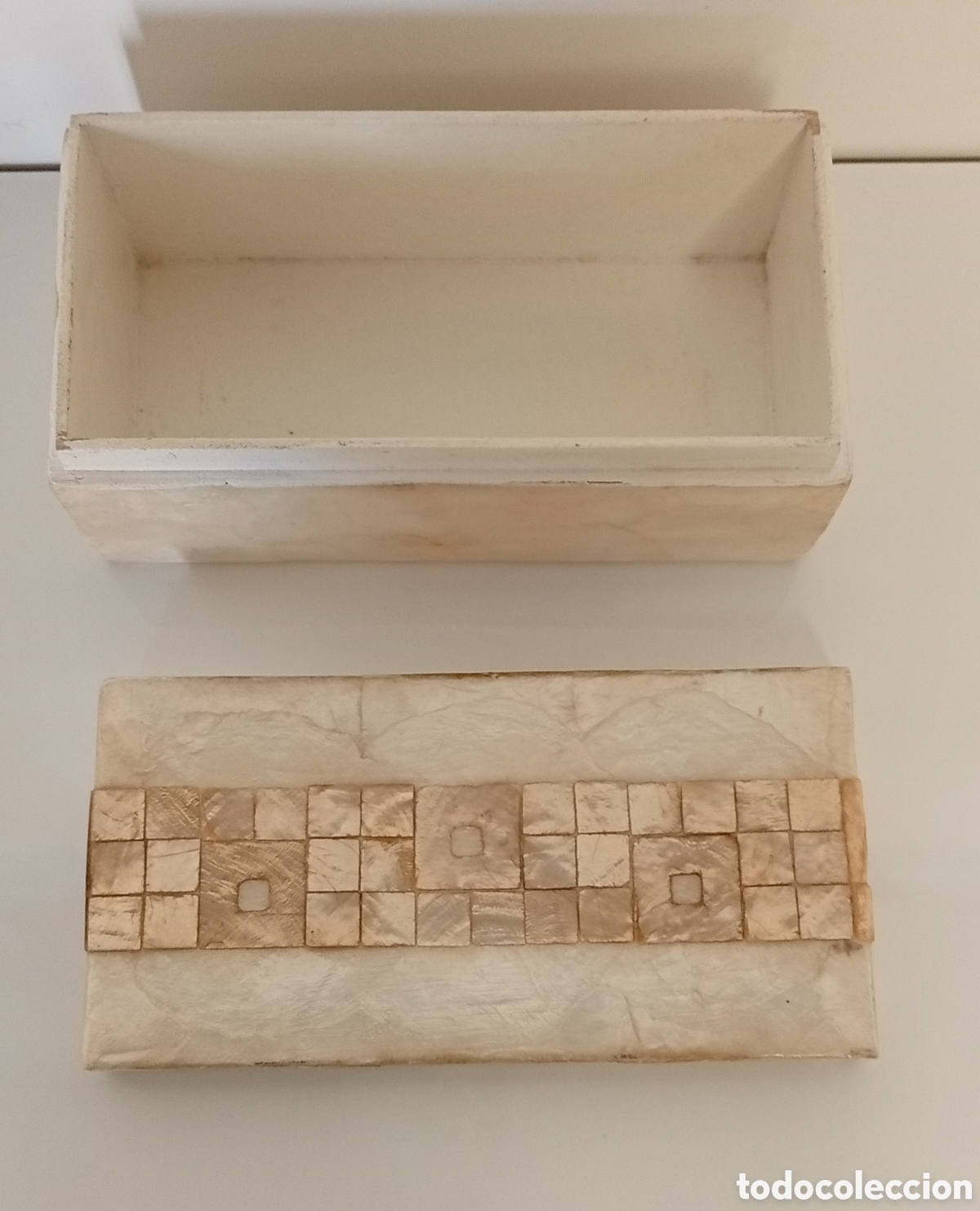 Antig&uuml;edades: .CAJAS DECORATIVAS RECTANGULAR REVESTIDAS DE NACAR - Foto 9
