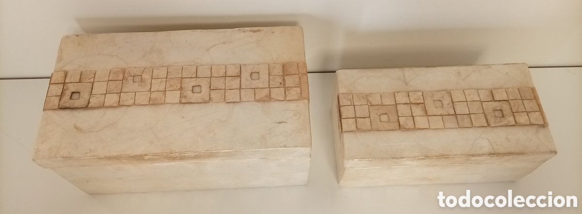 Antig&uuml;edades: .CAJAS DECORATIVAS RECTANGULAR REVESTIDAS DE NACAR - Foto 10