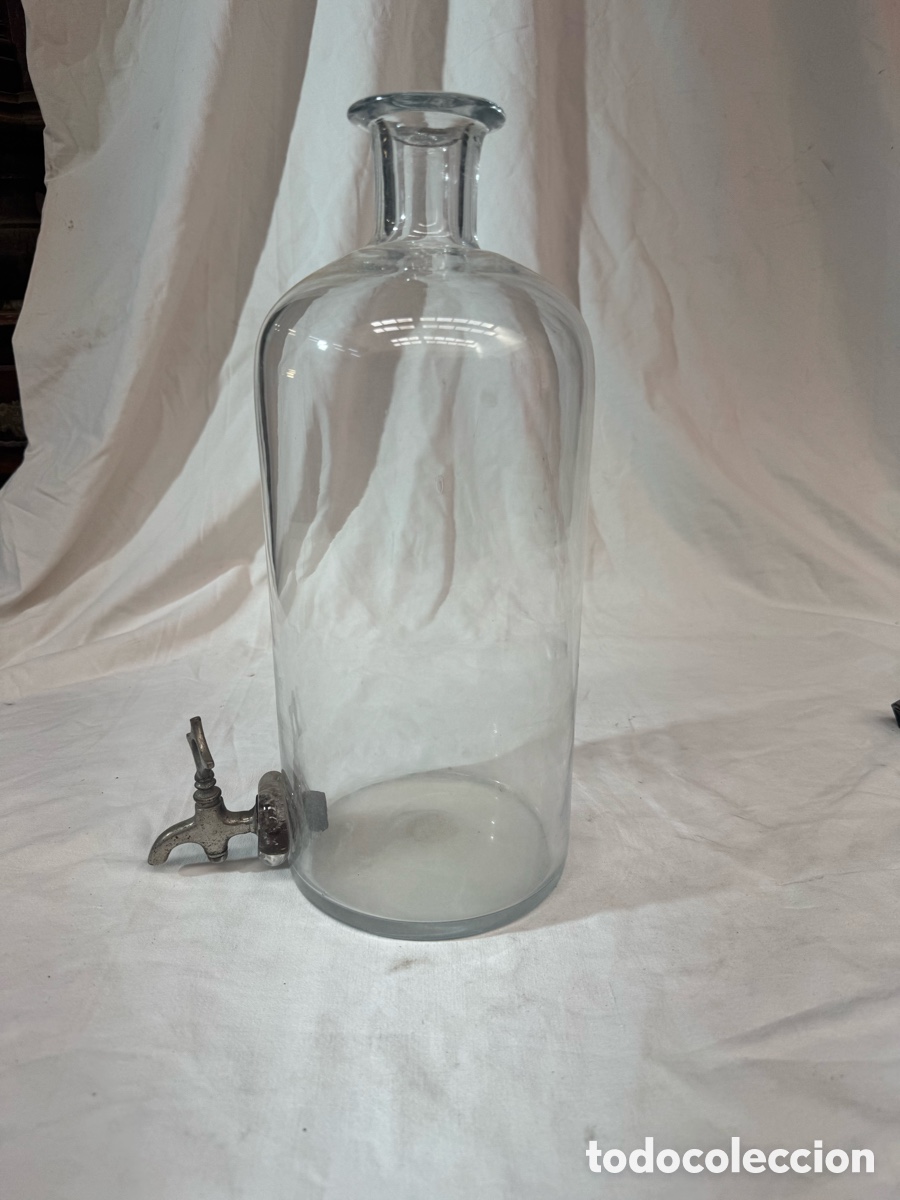 Antig&uuml;edades: Botella de cristal de colmado con grifo - Foto 4