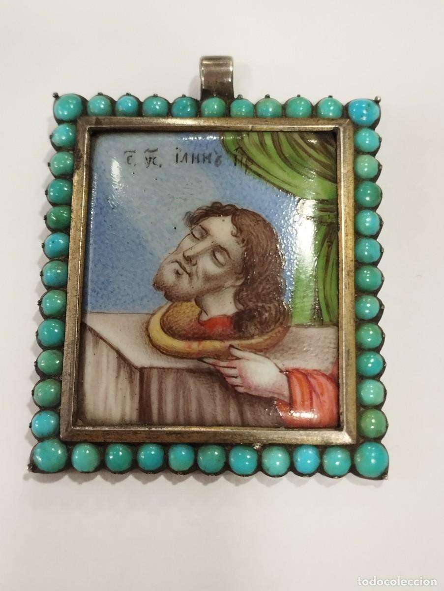Antig&uuml;edades: ANTIGUO RELICARIO/MEDALL&Oacute;N DEVOCIONAL ORTODOXO DE SAN JUAN BAUTISTA